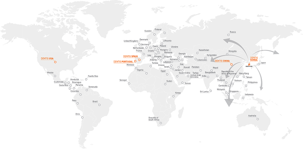 덴티스 글로벌네트워크 지도